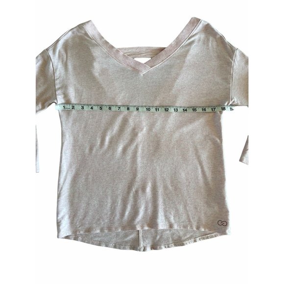 Calia Light Pink Effortless V-Neck V-Back Cutout Back Pullover S WAX31062H - Picture 7 of 8